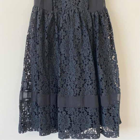 DEX Black Eyelet with mesh paneling midi dress | Sz S Goth Wednesday Halloween - Picture 6 of 15